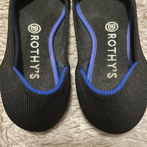 Rothy's The Point Black Shoes Ballet Flats Pointed Toe Soft Recycle Size W7 - Picture 2 of 14